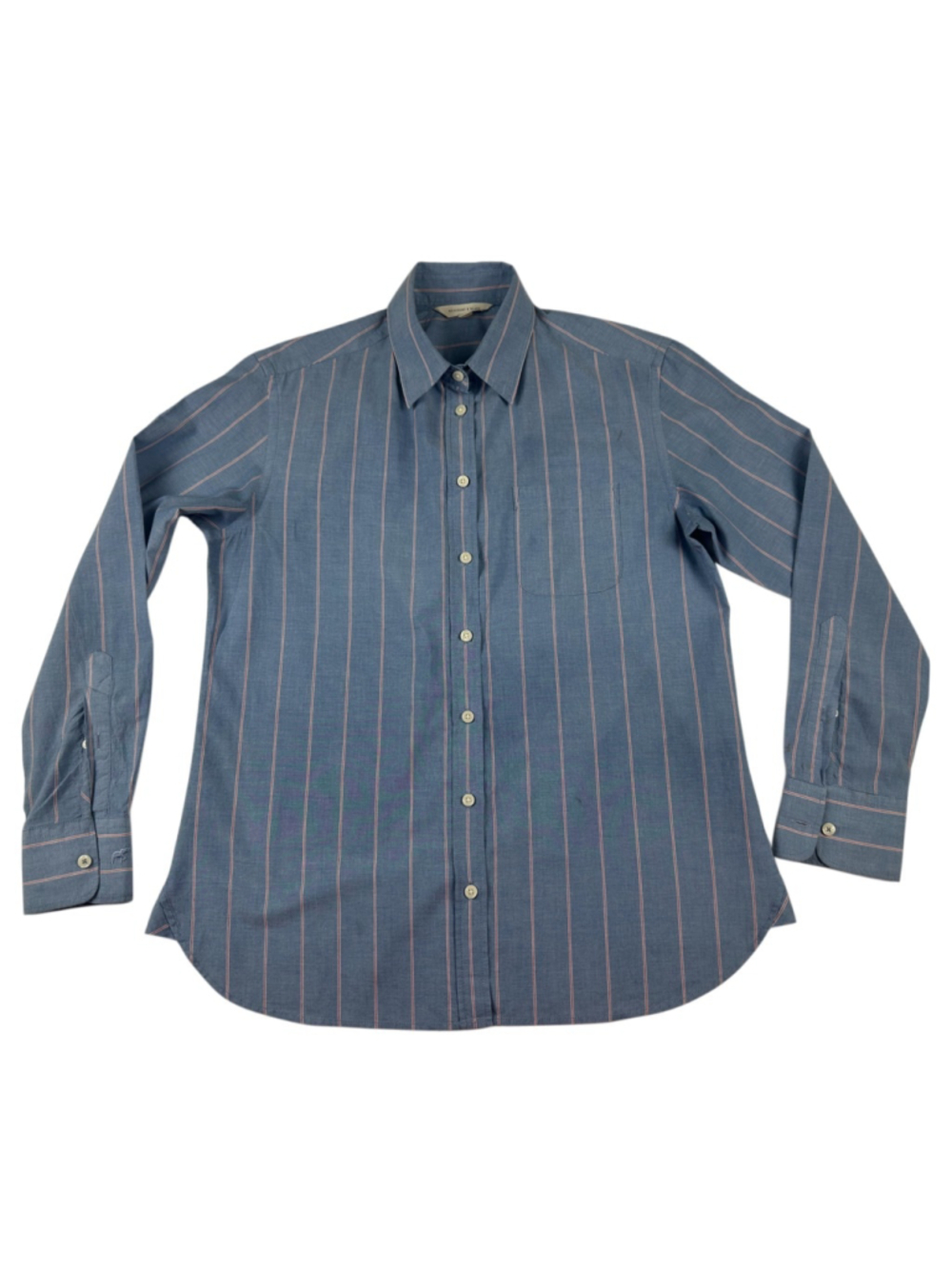 Beaufort & Blake Shirt Womens Medium Blue Red Stripe Long Sleeve Button Down - Picture 2 of 8
